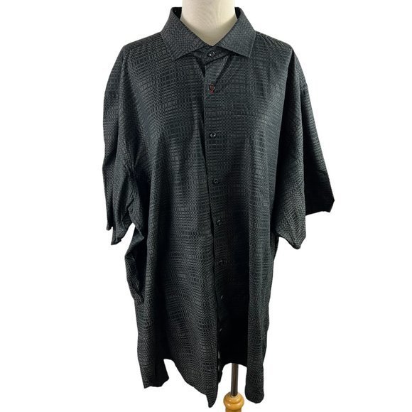 7 DOWNIE ST. Black Beige Button Down Short Sleeve‎ Shirt (2X) - Picture 10 of 10